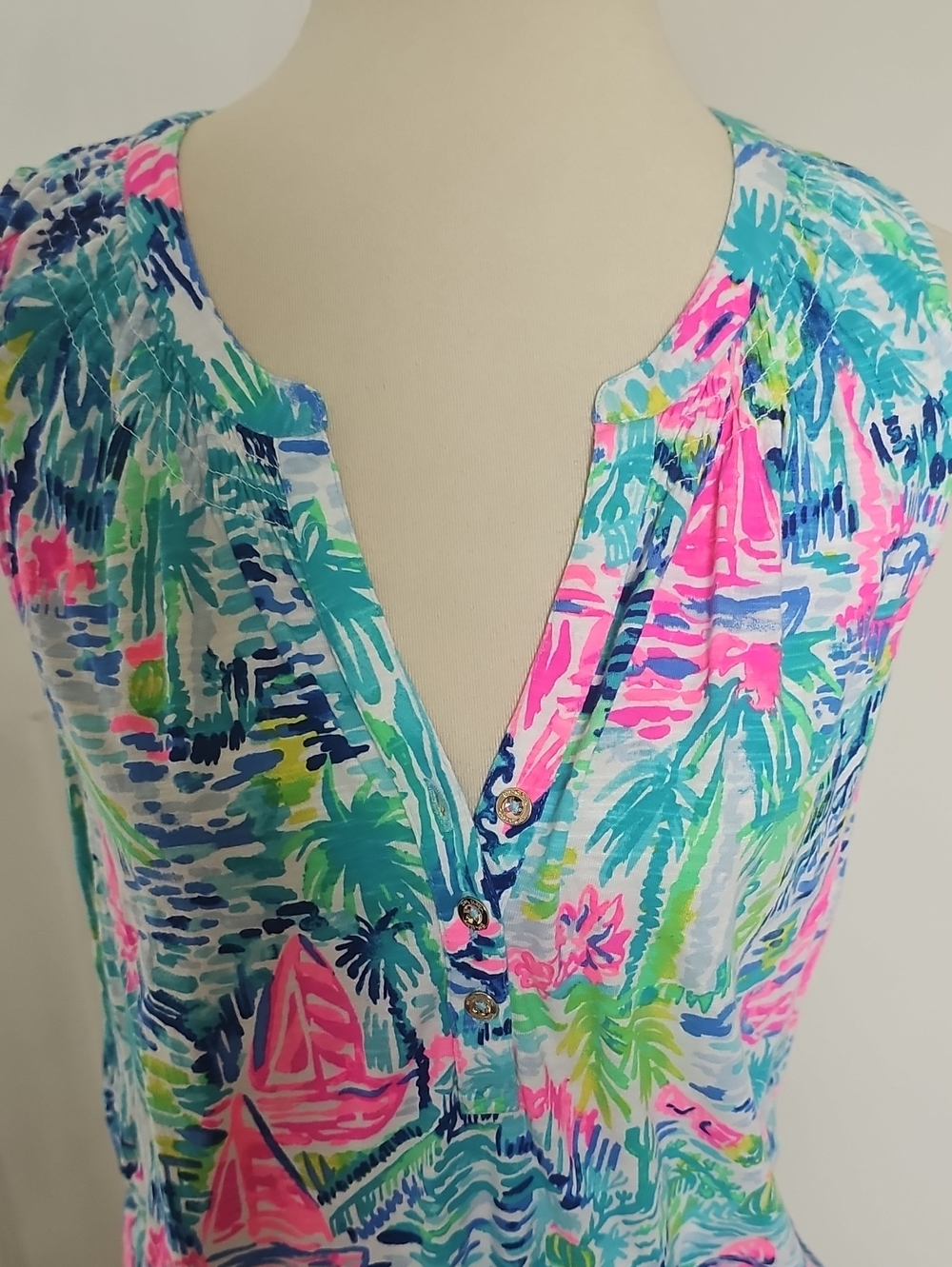 Pair Of Lilly Pulitzer lightweight Dresses Size M Sailboats EUC - Picture 7 of 8